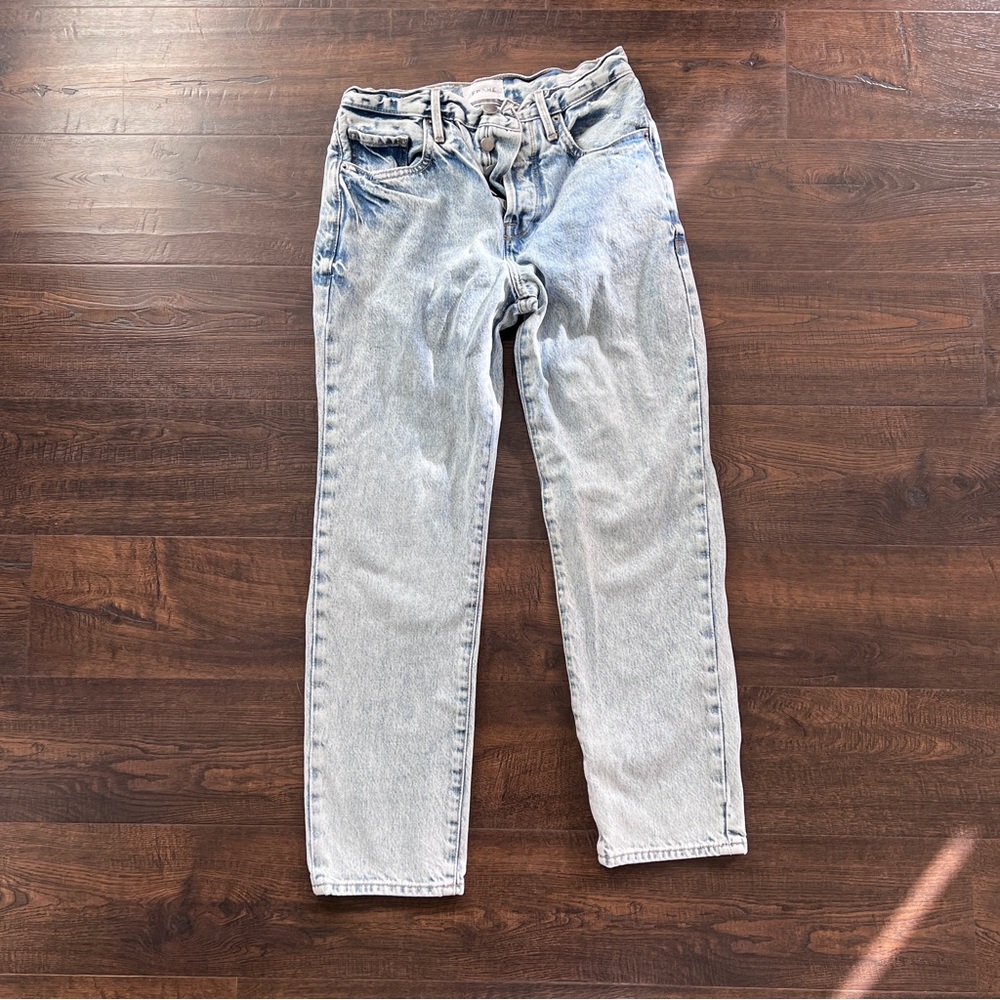 FRAME Le Original Ripped High Waist Crop Jeans (London)